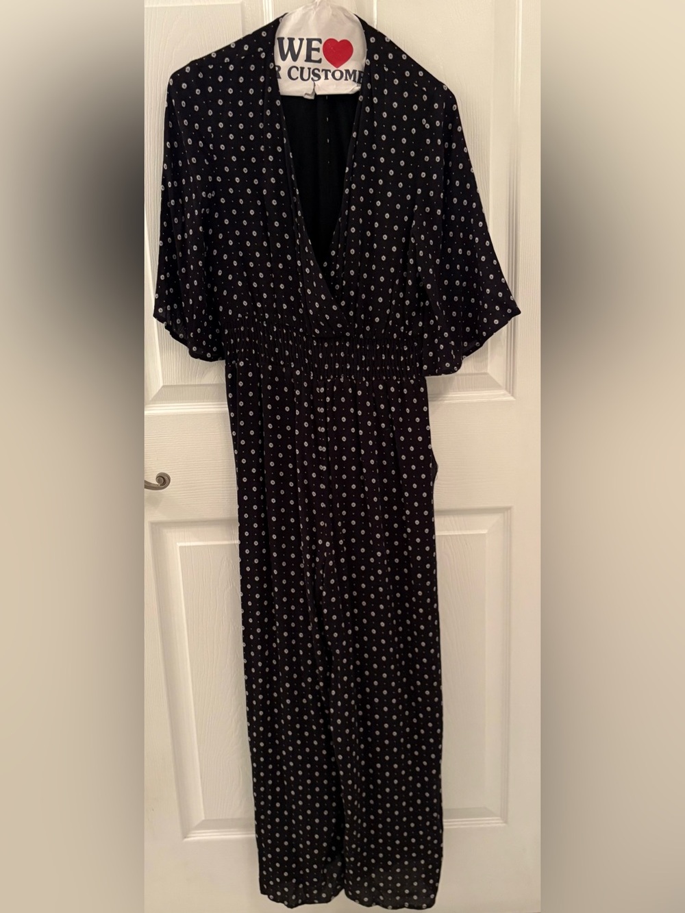 Anthropologie Lost + Wander Navy Polka Dot Jumpsuit with Pockets!